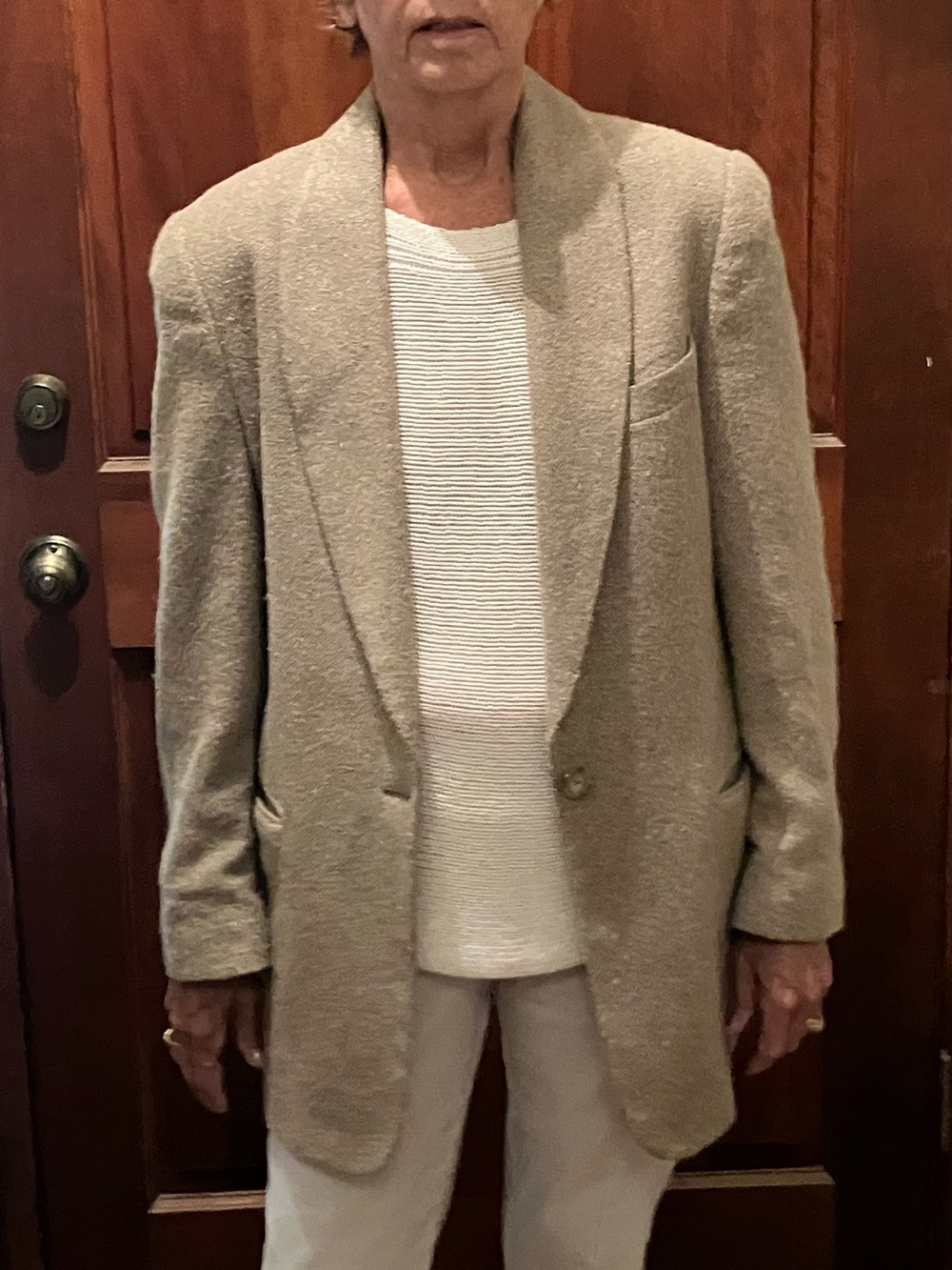 Esley Collection Beige/Tan Pea Coat